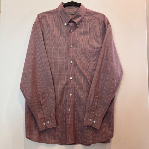 Daniel Cremieux Signature Collection Button Down Maroon Long Sleeve Shirt Casual - Picture 3 of 12